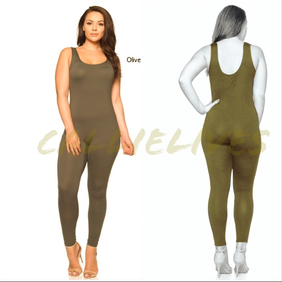 olive green catsuit